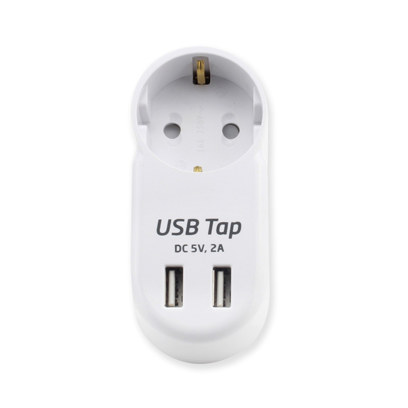 Bærbar 1 Outlet EU Standard trådløs stikkontakt med 2 USB -porter